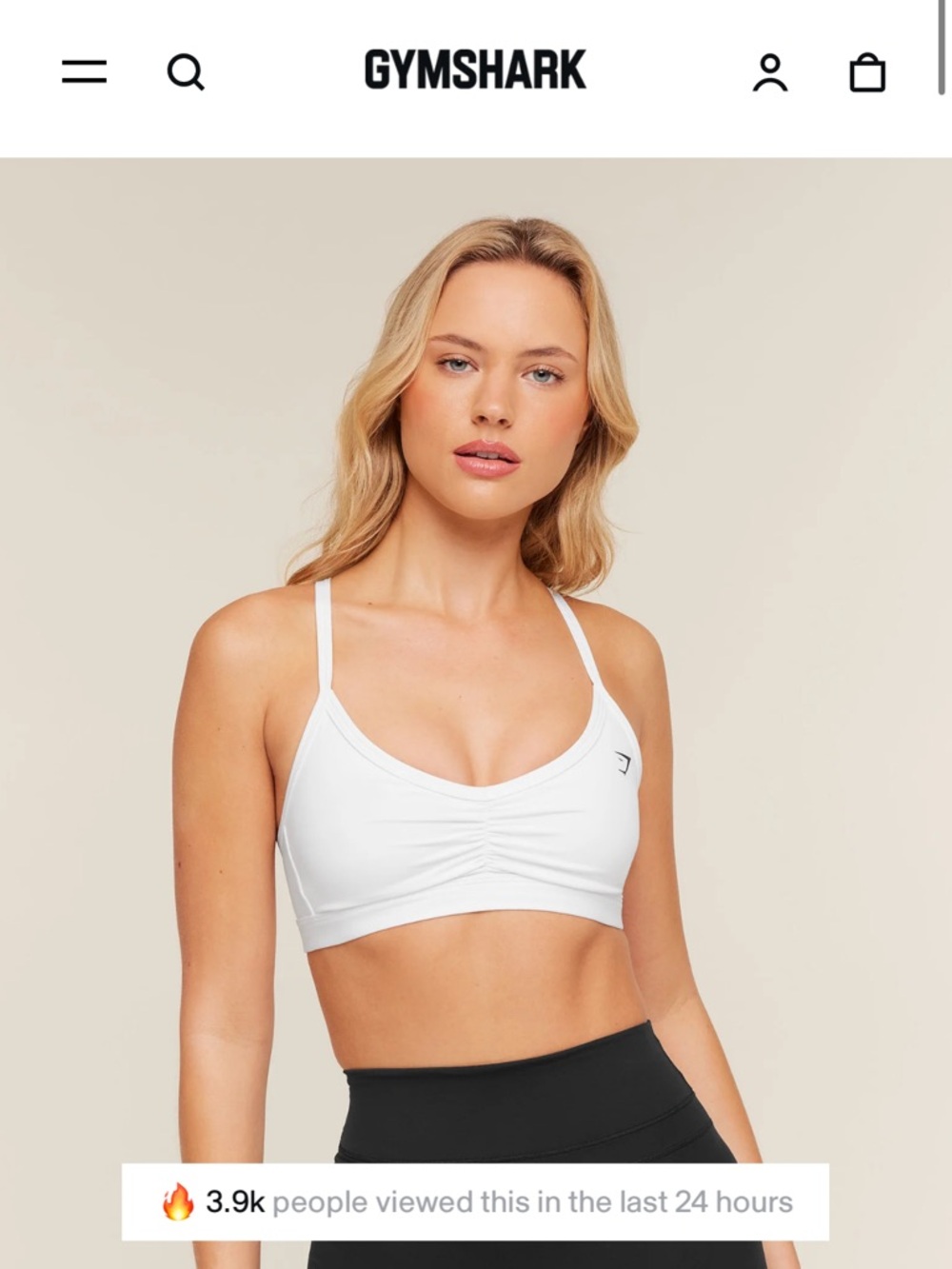 Gymshark RUCHED STRAPPY SPORTS BRA